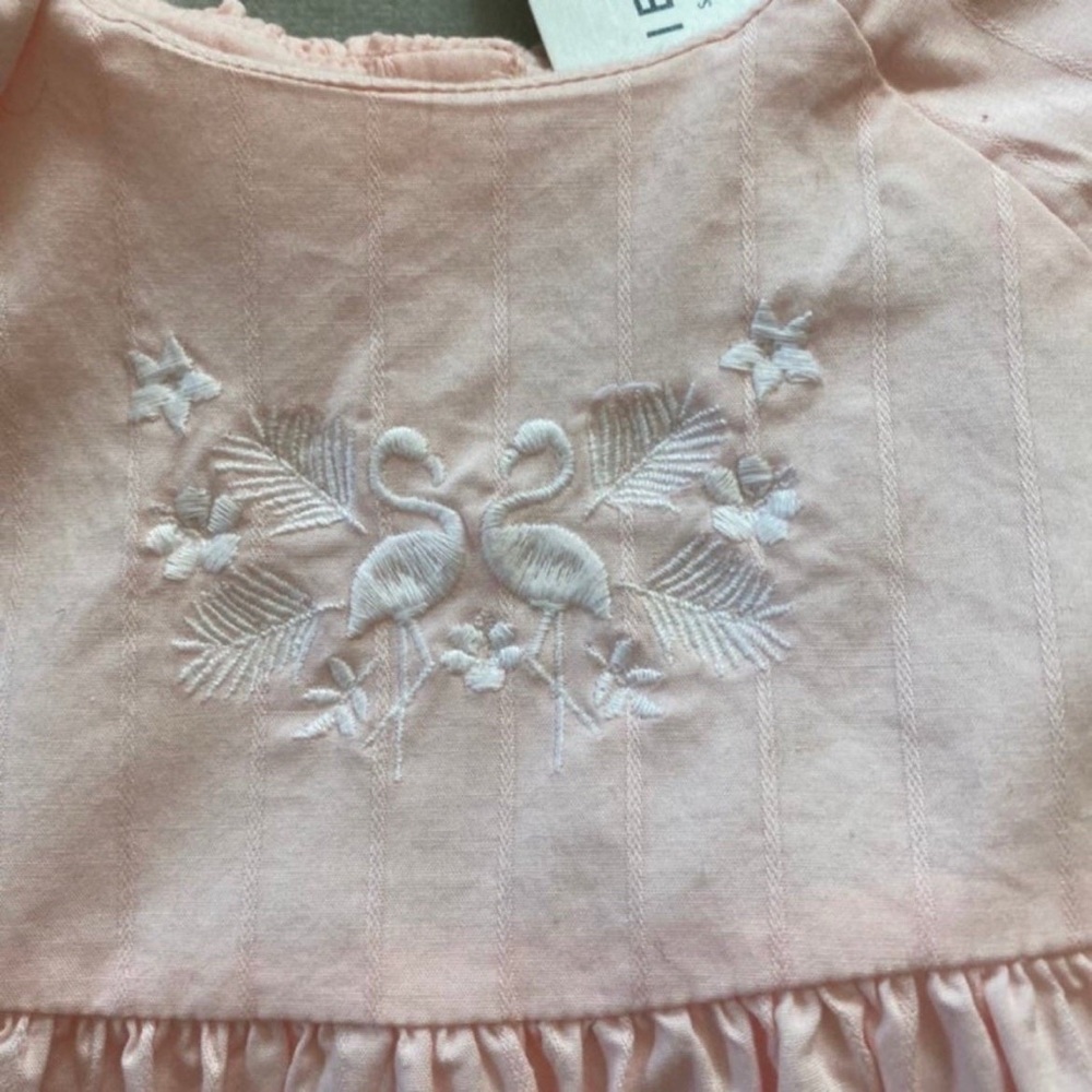 Janie and Jack New Pink Flamingo Dress 6-12 Months - Picture 2 of 5